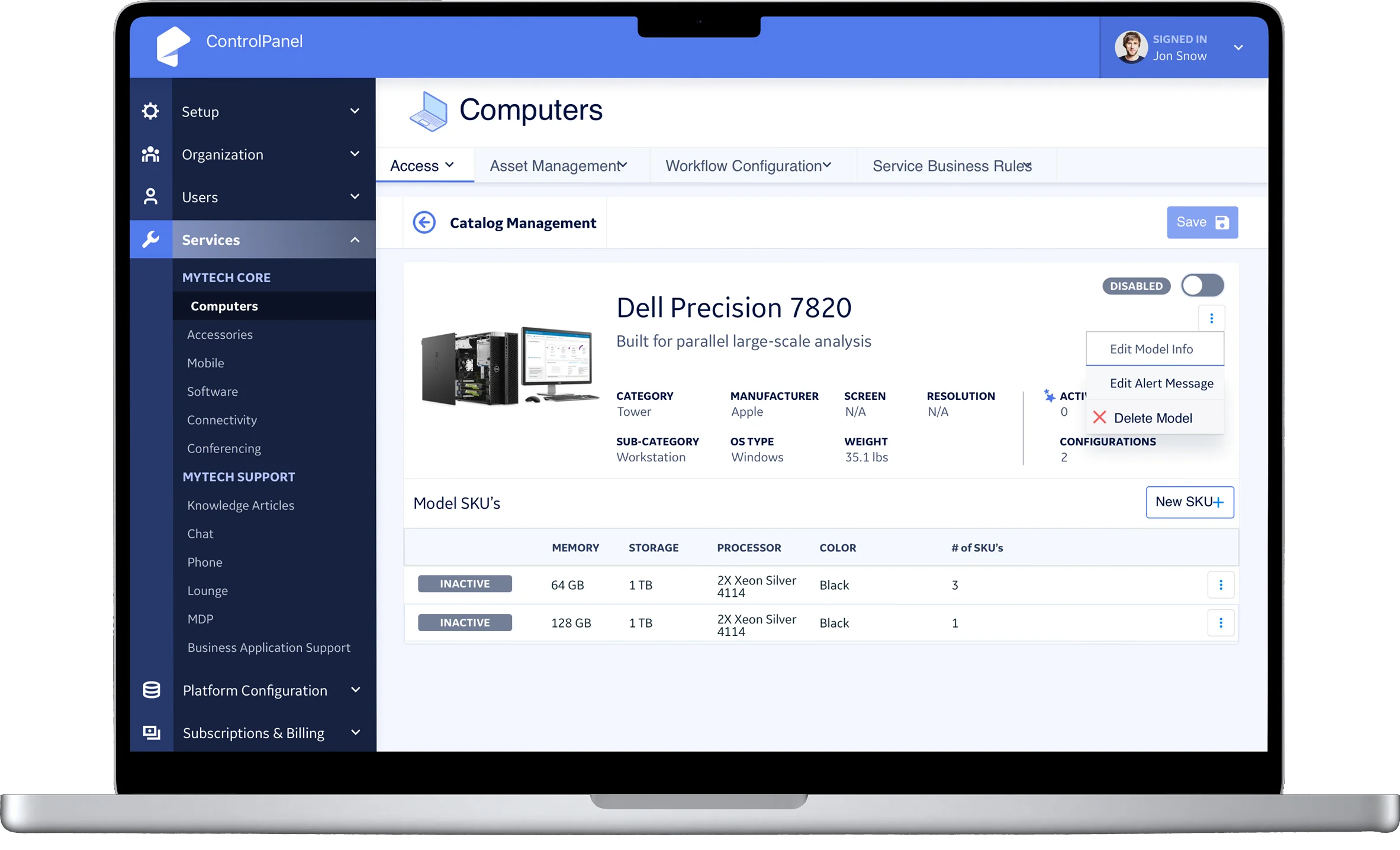 MyTech — Catalog Management